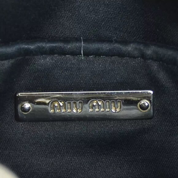 Auth MIUMIU Crossbody Shoulder Bag Black Leather/Silvertone - r10316a - Picture 13 of 14